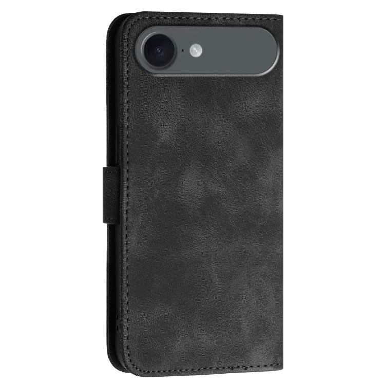 For iPhone Air YX0080 Grid Butterfly Embossed Pattern Flip Leather Phone Case with Lanyard