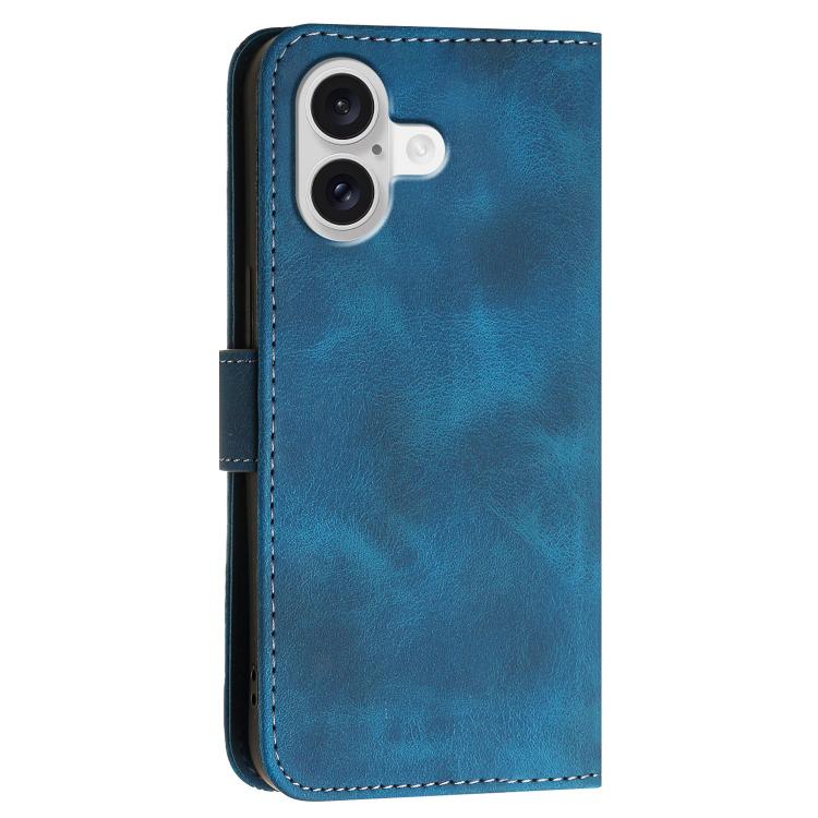 For iPhone 17 YX0080 Grid Butterfly Embossed Pattern Flip Leather Phone Case with Lanyard