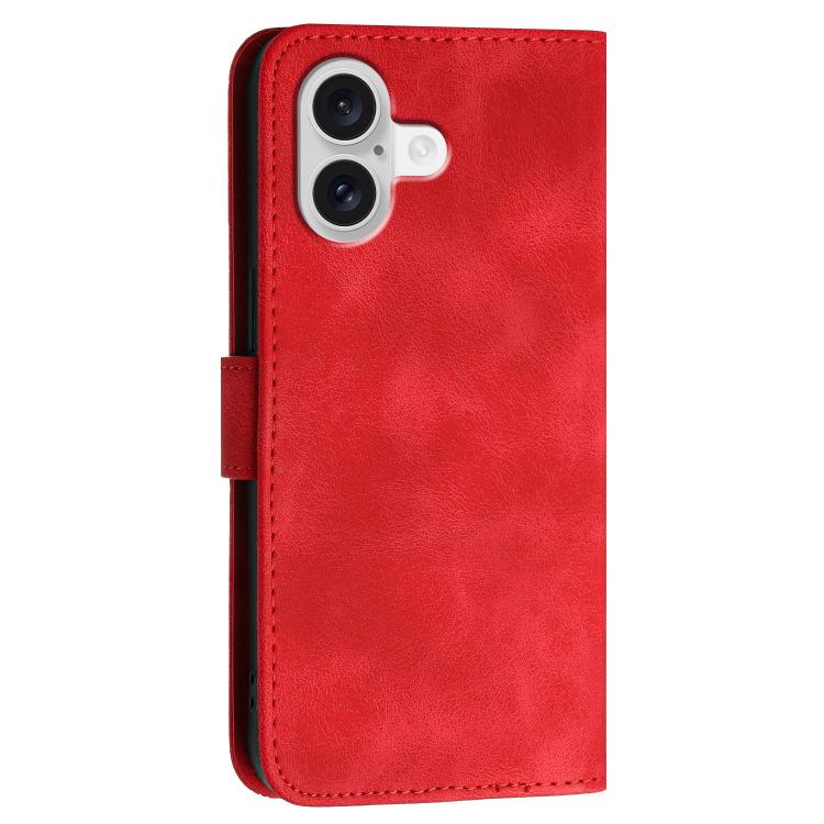 For iPhone 17 YX0080 Grid Butterfly Embossed Pattern Flip Leather Phone Case with Lanyard