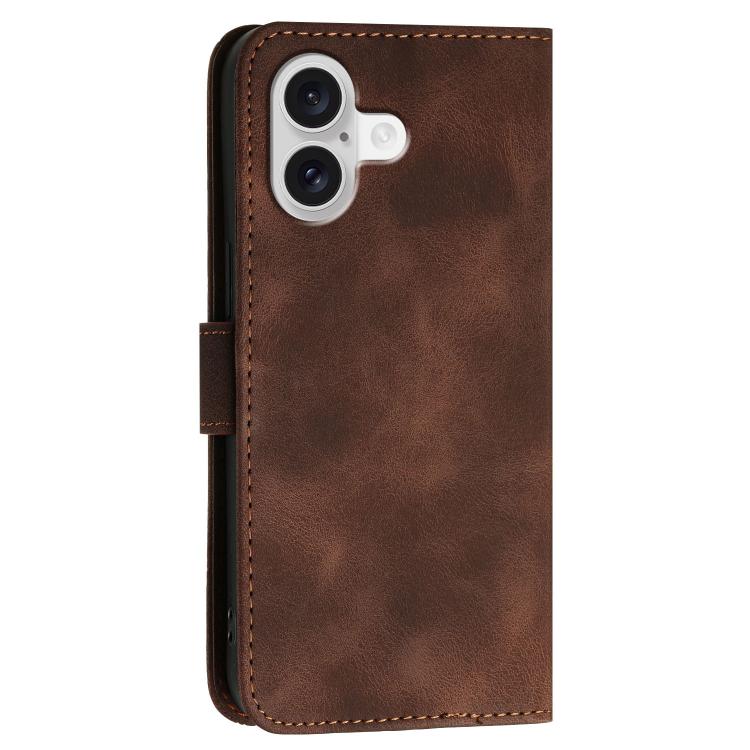 For iPhone 17 YX0080 Grid Butterfly Embossed Pattern Flip Leather Phone Case with Lanyard