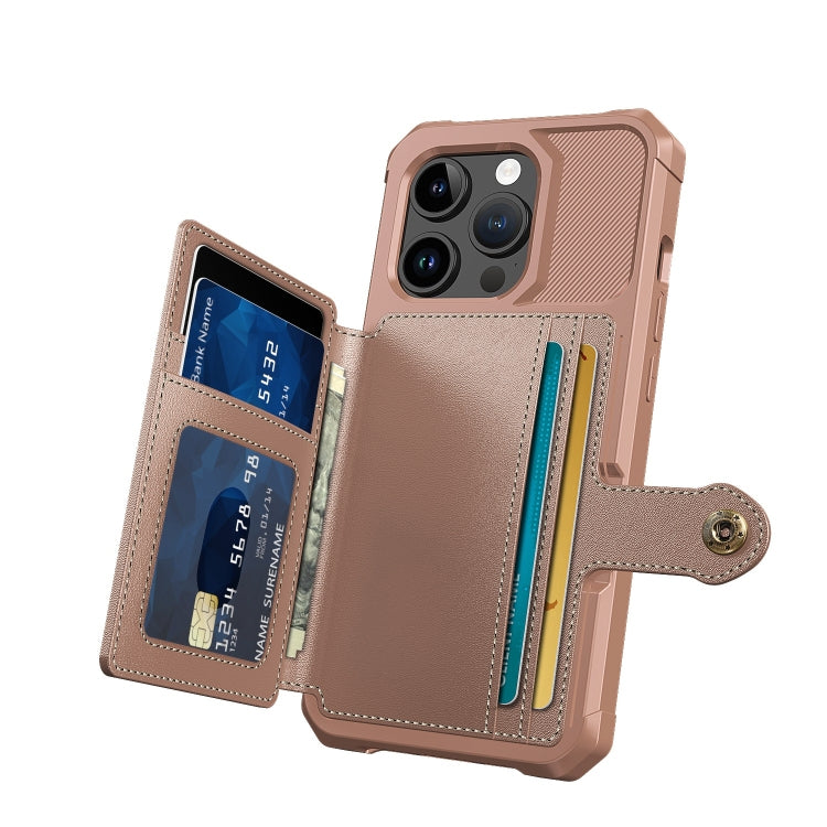 For iPhone 15 Pro Max Magnetic Wallet Card Bag Leather Phone Case