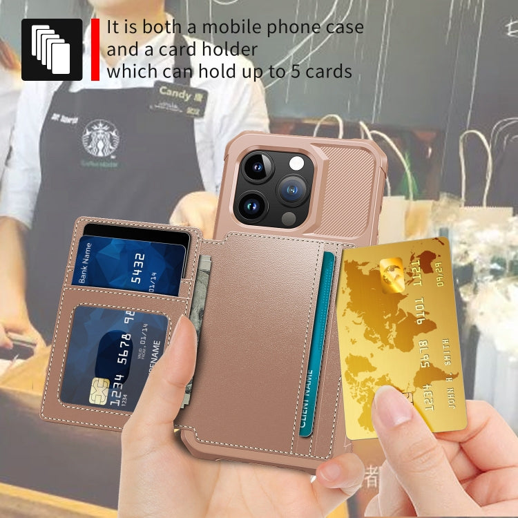 For iPhone 15 Pro Max Magnetic Wallet Card Bag Leather Phone Case