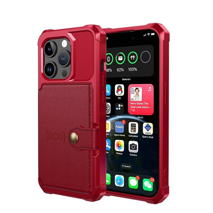 For iPhone 15 Pro Max Magnetic Wallet Card Bag Leather Phone Case