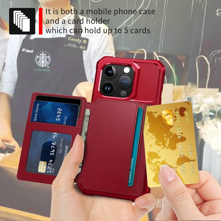 For iPhone 15 Pro Max Magnetic Wallet Card Bag Leather Phone Case