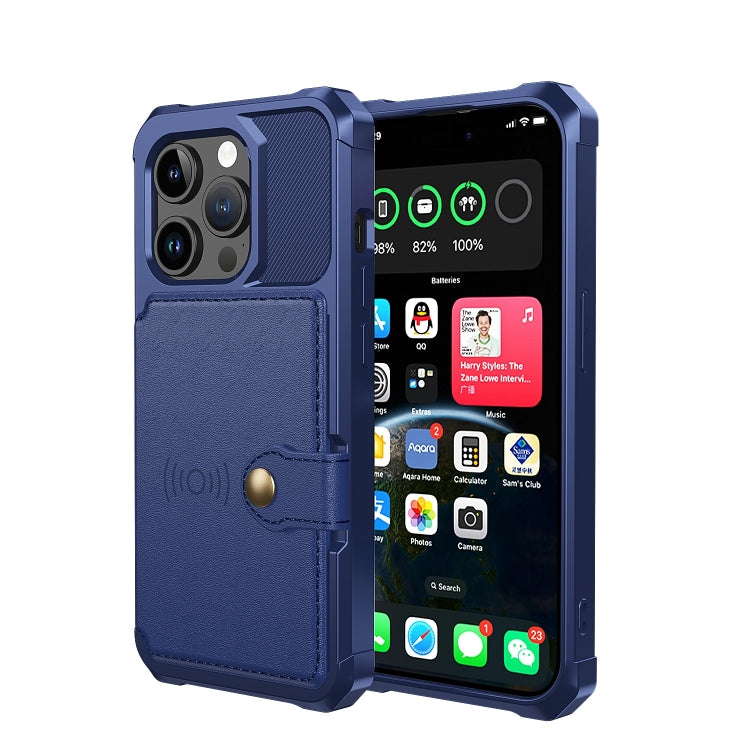 For iPhone 15 Pro Max Magnetic Wallet Card Bag Leather Phone Case