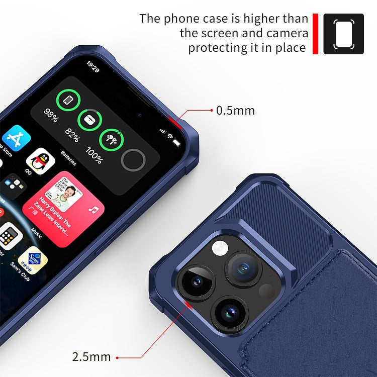 For iPhone 15 Pro Max Magnetic Wallet Card Bag Leather Phone Case