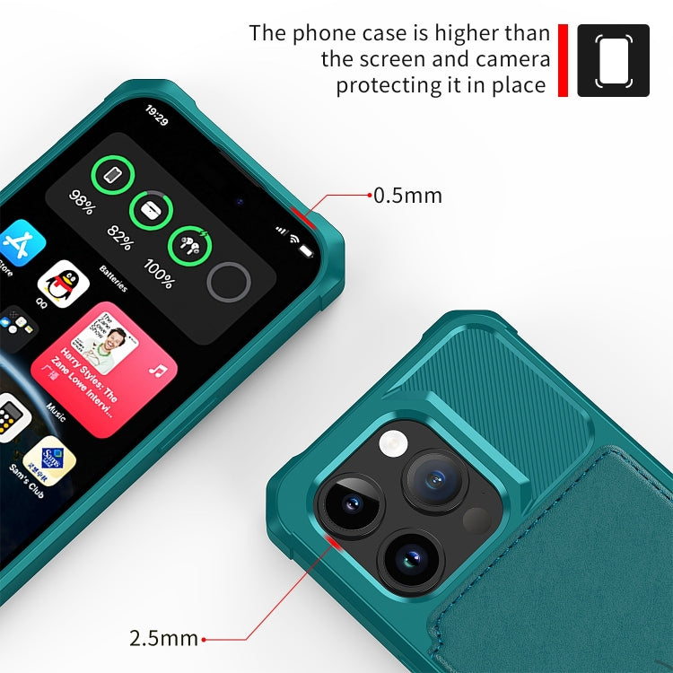 For iPhone 15 Pro Max Magnetic Wallet Card Bag Leather Phone Case