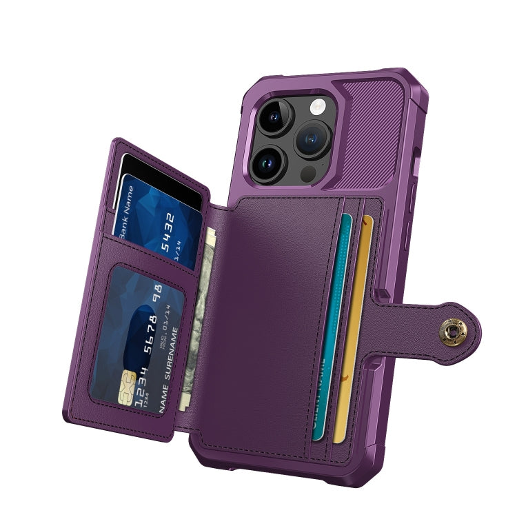For iPhone 15 Pro Max Magnetic Wallet Card Bag Leather Phone Case