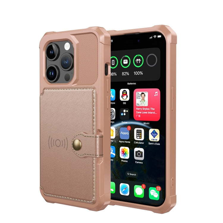 For iPhone 15 Pro Magnetic Wallet Card Bag Leather Phone Case
