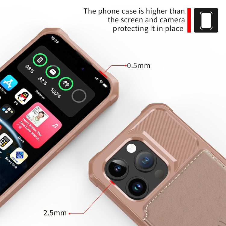 For iPhone 15 Pro Magnetic Wallet Card Bag Leather Phone Case