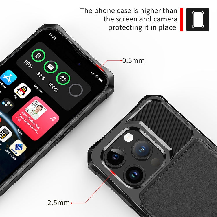 For iPhone 15 Pro Magnetic Wallet Card Bag Leather Phone Case