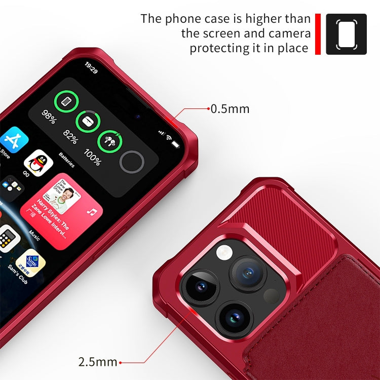 For iPhone 15 Pro Magnetic Wallet Card Bag Leather Phone Case