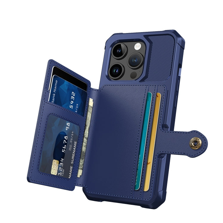 For iPhone 15 Pro Magnetic Wallet Card Bag Leather Phone Case