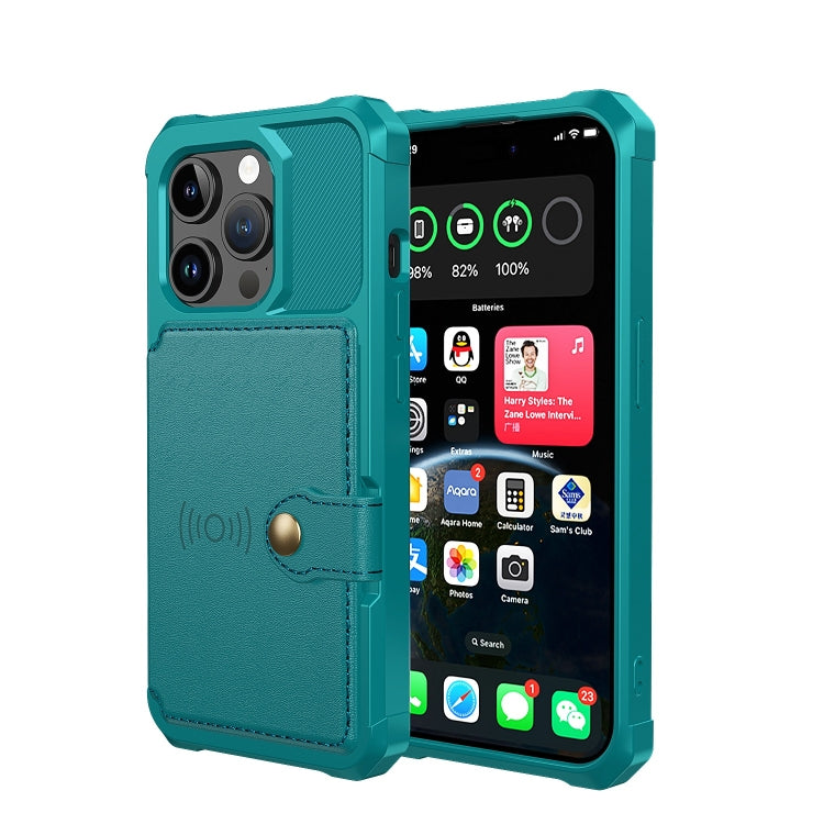 For iPhone 15 Pro Magnetic Wallet Card Bag Leather Phone Case