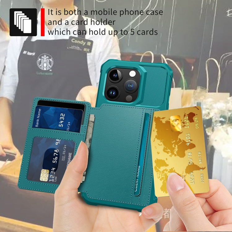For iPhone 15 Pro Magnetic Wallet Card Bag Leather Phone Case