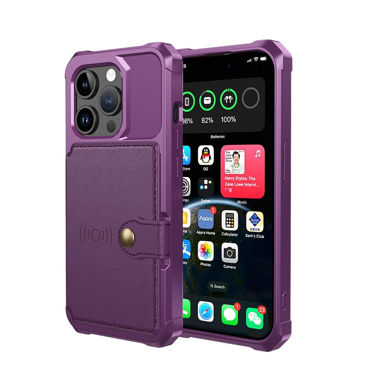 For iPhone 15 Pro Magnetic Wallet Card Bag Leather Phone Case