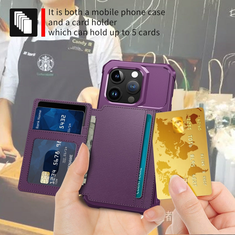 For iPhone 15 Pro Magnetic Wallet Card Bag Leather Phone Case