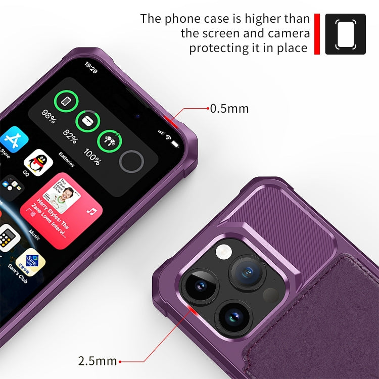 For iPhone 15 Pro Magnetic Wallet Card Bag Leather Phone Case