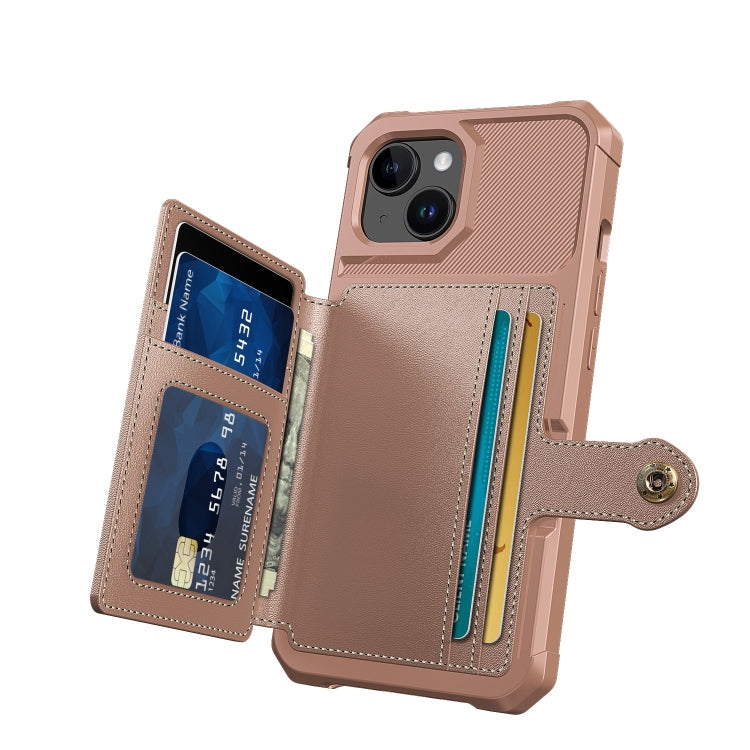 For iPhone 15 Plus Magnetic Wallet Card Bag Leather Phone Case