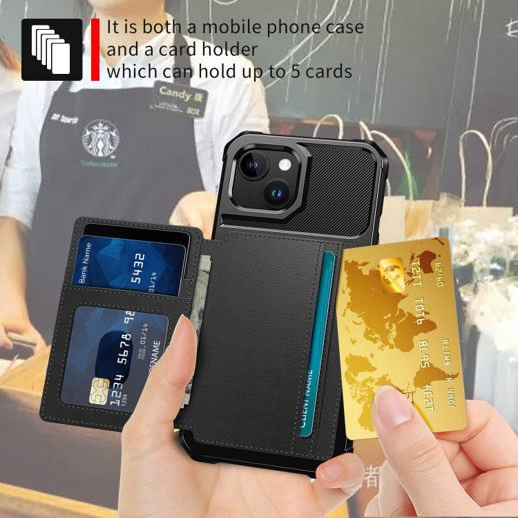For iPhone 15 Plus Magnetic Wallet Card Bag Leather Phone Case