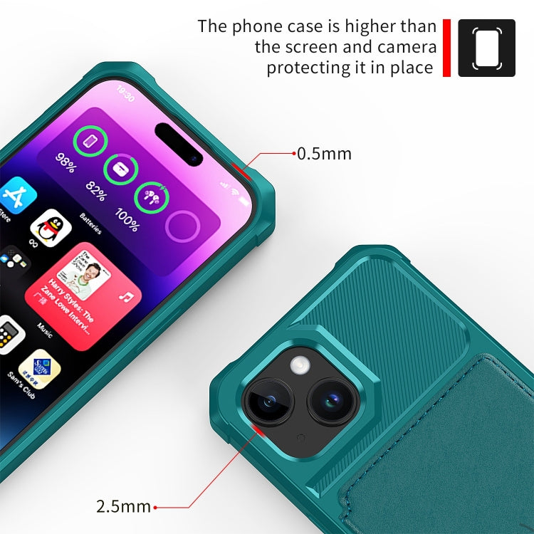 For iPhone 15 Plus Magnetic Wallet Card Bag Leather Phone Case