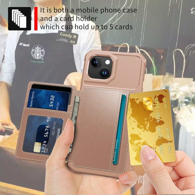 For iPhone 15 Magnetic Wallet Card Bag Leather Phone Case