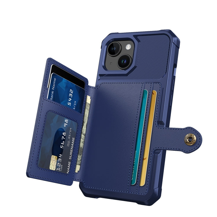 For iPhone 15 Magnetic Wallet Card Bag Leather Phone Case