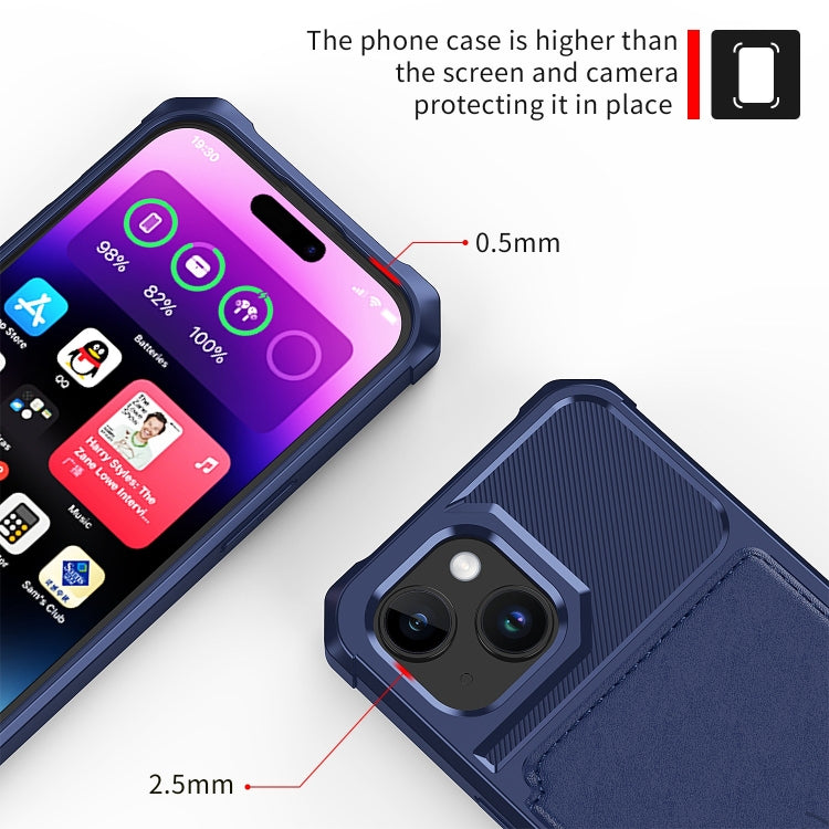 For iPhone 15 Magnetic Wallet Card Bag Leather Phone Case