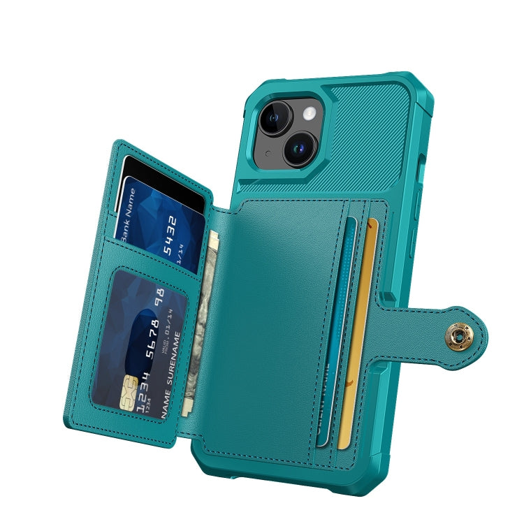 For iPhone 15 Magnetic Wallet Card Bag Leather Phone Case