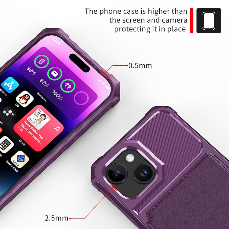 For iPhone 15 Magnetic Wallet Card Bag Leather Phone Case