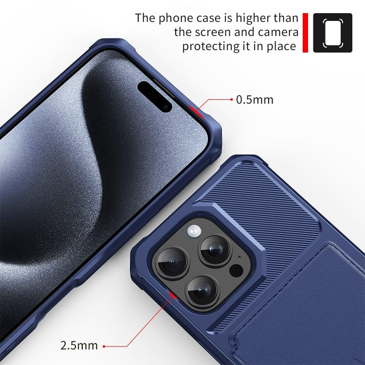 For iPhone 16 Pro Max Magnetic Wallet Card Bag Leather Phone Case