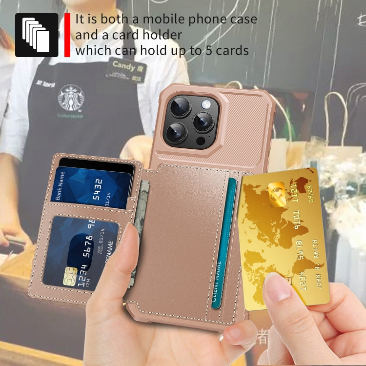 For iPhone 16 Pro Max Magnetic Wallet Card Bag Leather Phone Case