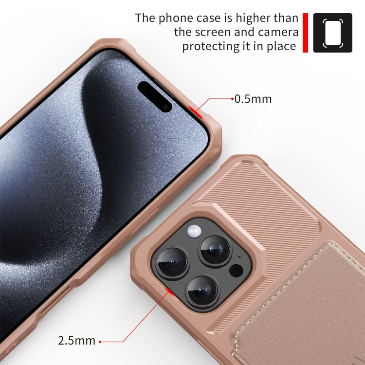 For iPhone 16 Pro Max Magnetic Wallet Card Bag Leather Phone Case