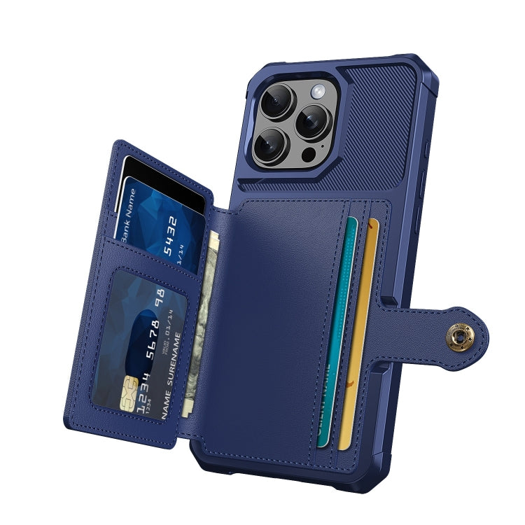 For iPhone 16 Pro Magnetic Wallet Card Bag Leather Phone Case