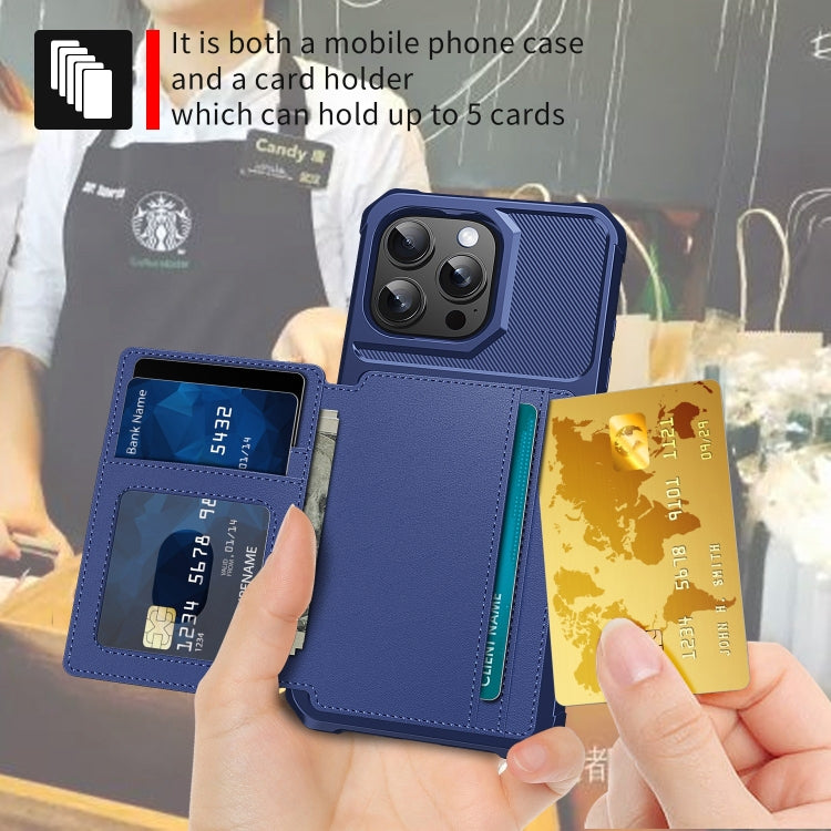 For iPhone 16 Pro Magnetic Wallet Card Bag Leather Phone Case