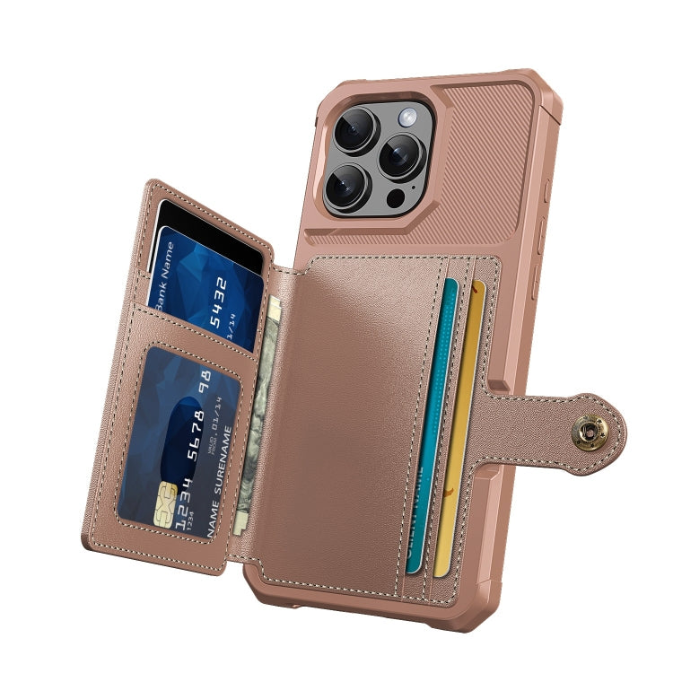 For iPhone 16 Pro Magnetic Wallet Card Bag Leather Phone Case