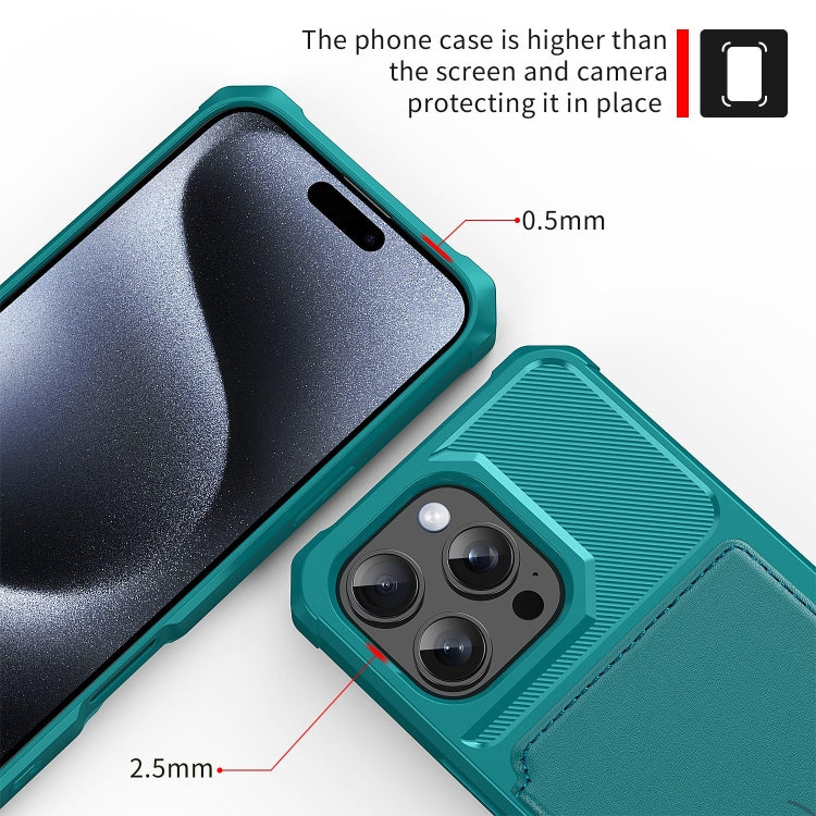 For iPhone 16 Pro Magnetic Wallet Card Bag Leather Phone Case