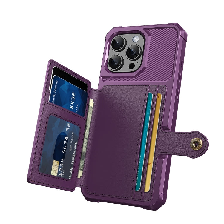 For iPhone 16 Pro Magnetic Wallet Card Bag Leather Phone Case