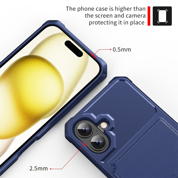 For iPhone 16 Plus Magnetic Wallet Card Bag Leather Phone Case