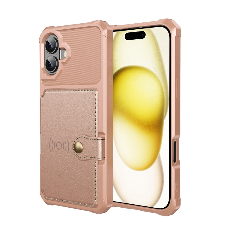 For iPhone 16 Plus Magnetic Wallet Card Bag Leather Phone Case