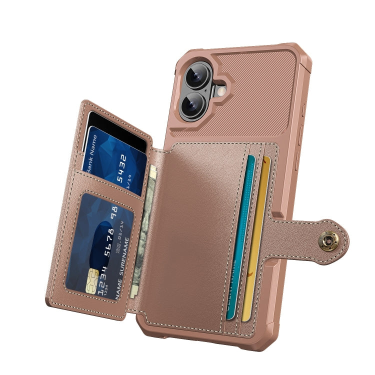 For iPhone 16 Plus Magnetic Wallet Card Bag Leather Phone Case
