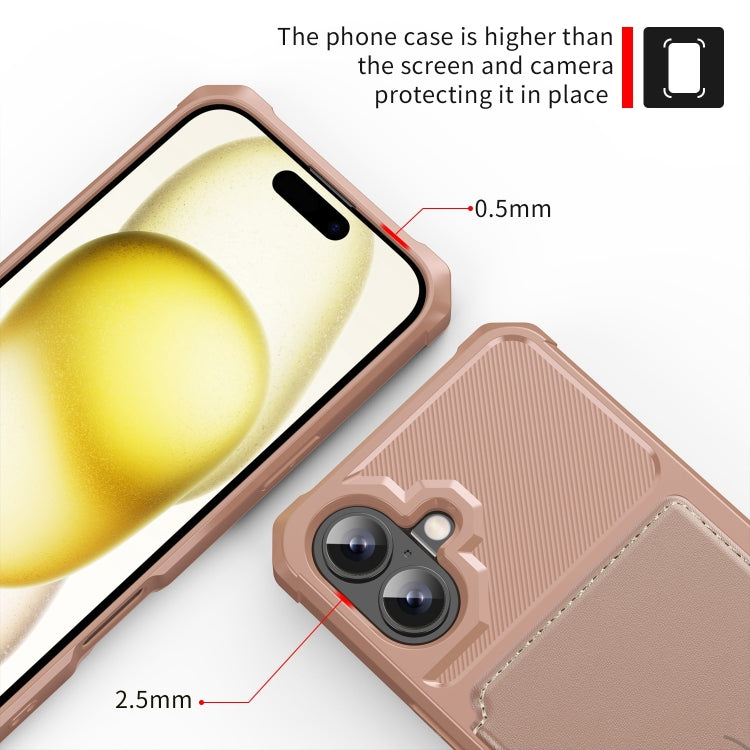 For iPhone 16 Plus Magnetic Wallet Card Bag Leather Phone Case