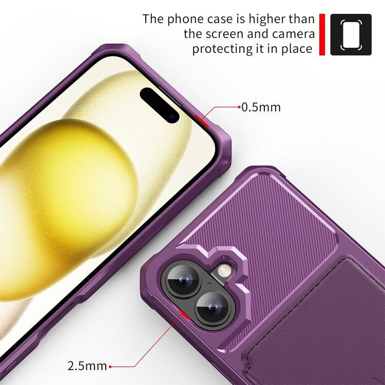 For iPhone 16 Plus Magnetic Wallet Card Bag Leather Phone Case