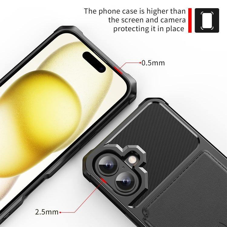 For iPhone 16 Magnetic Wallet Card Bag Leather Phone Case
