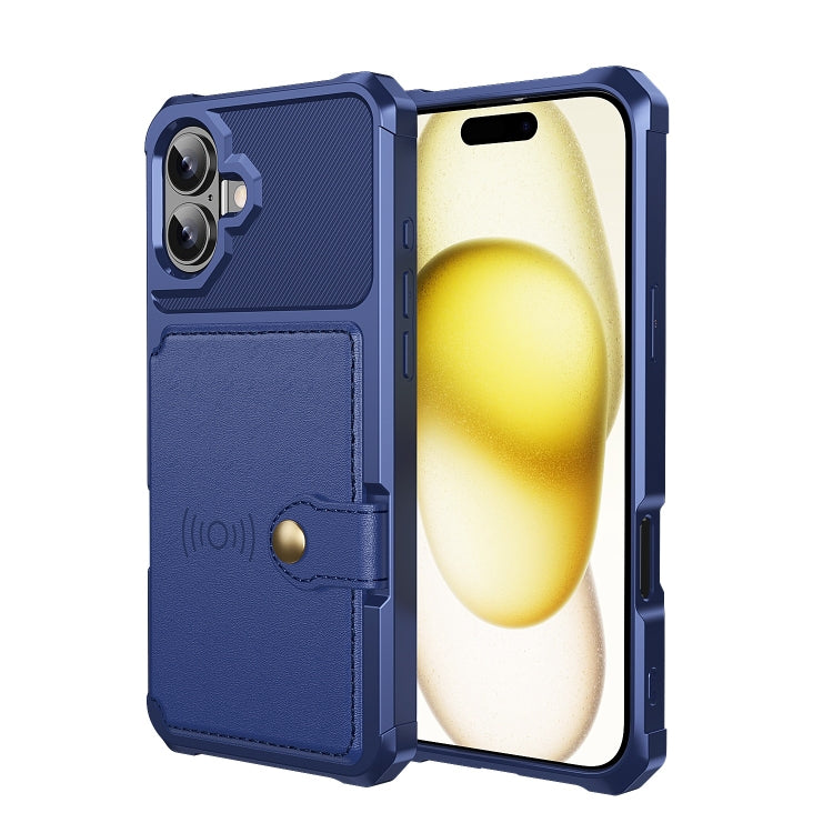 For iPhone 16 Magnetic Wallet Card Bag Leather Phone Case