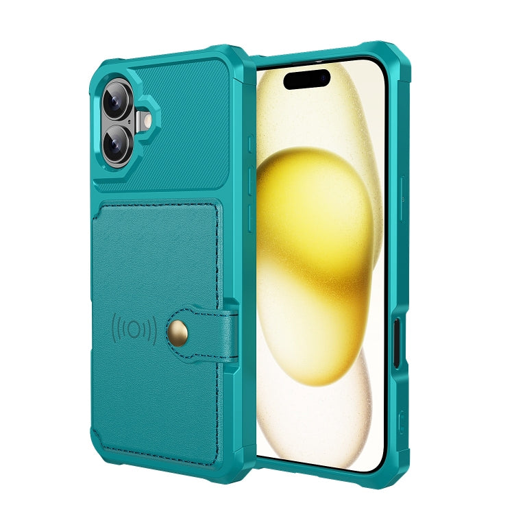 For iPhone 16 Magnetic Wallet Card Bag Leather Phone Case