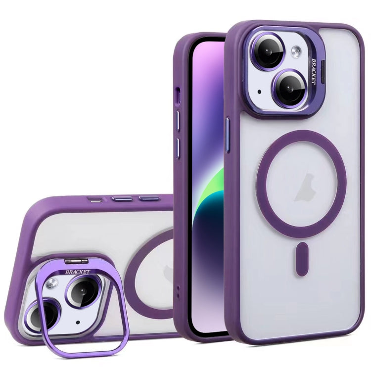 For iPhone 14 U1 Invisible Lens Holder Acrylic + TPU MagSafe Magnetic Phone Case