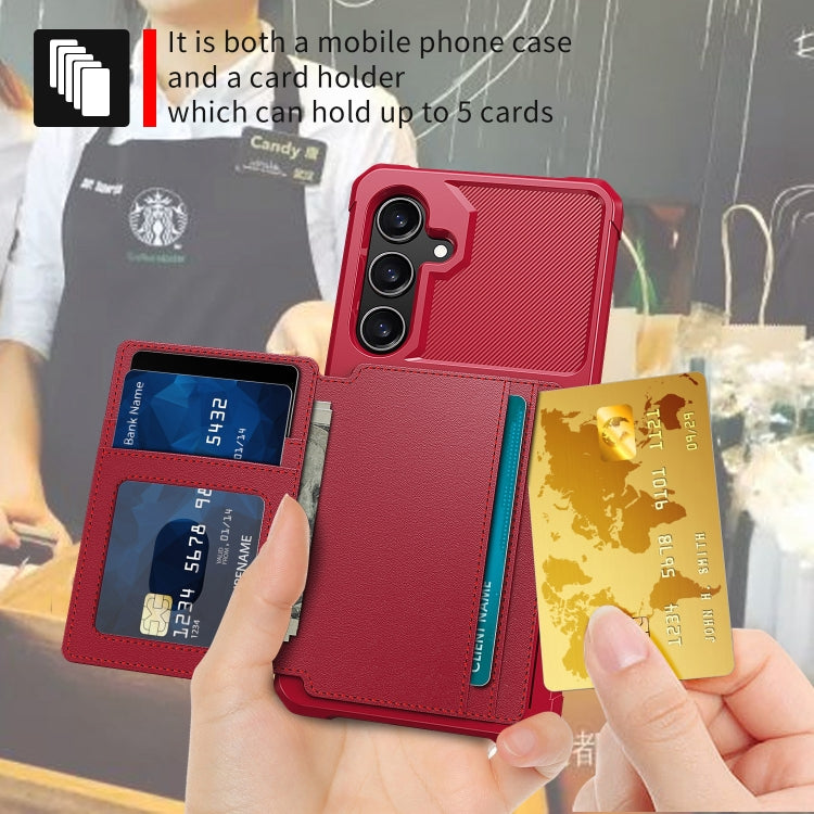 For Samsung Galaxy S24 5G Magnetic Wallet Card Bag Leather Phone Case