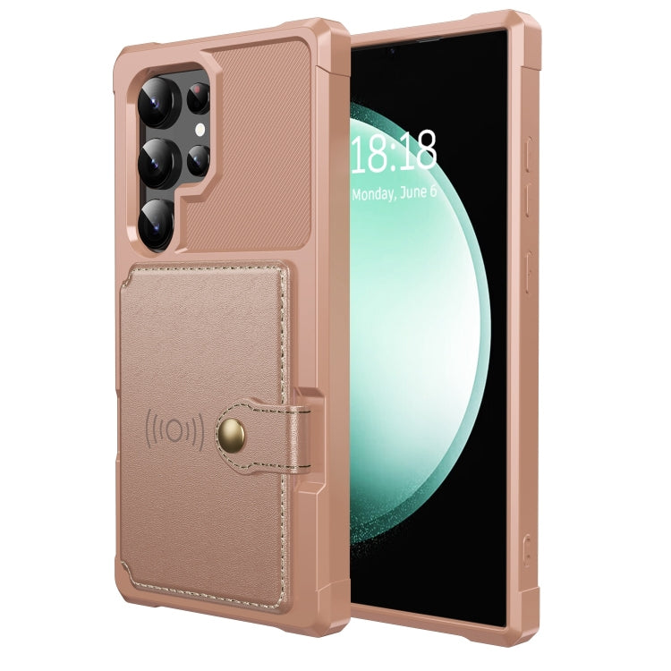 For Samsung Galaxy S24 Ultra 5G Magnetic Wallet Card Bag Leather Phone Case