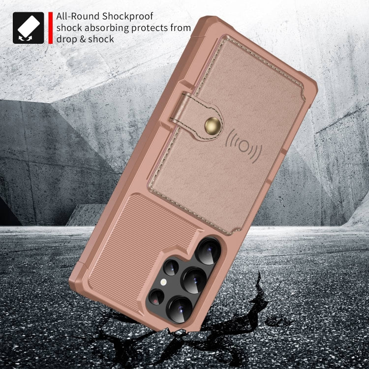 For Samsung Galaxy S24 Ultra 5G Magnetic Wallet Card Bag Leather Phone Case